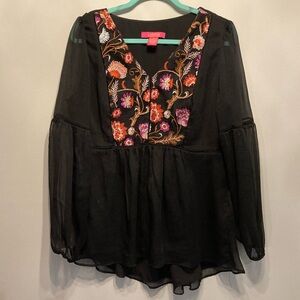Catherine’s M Boho Blouse. Peasant Hippy Embroidered Floral